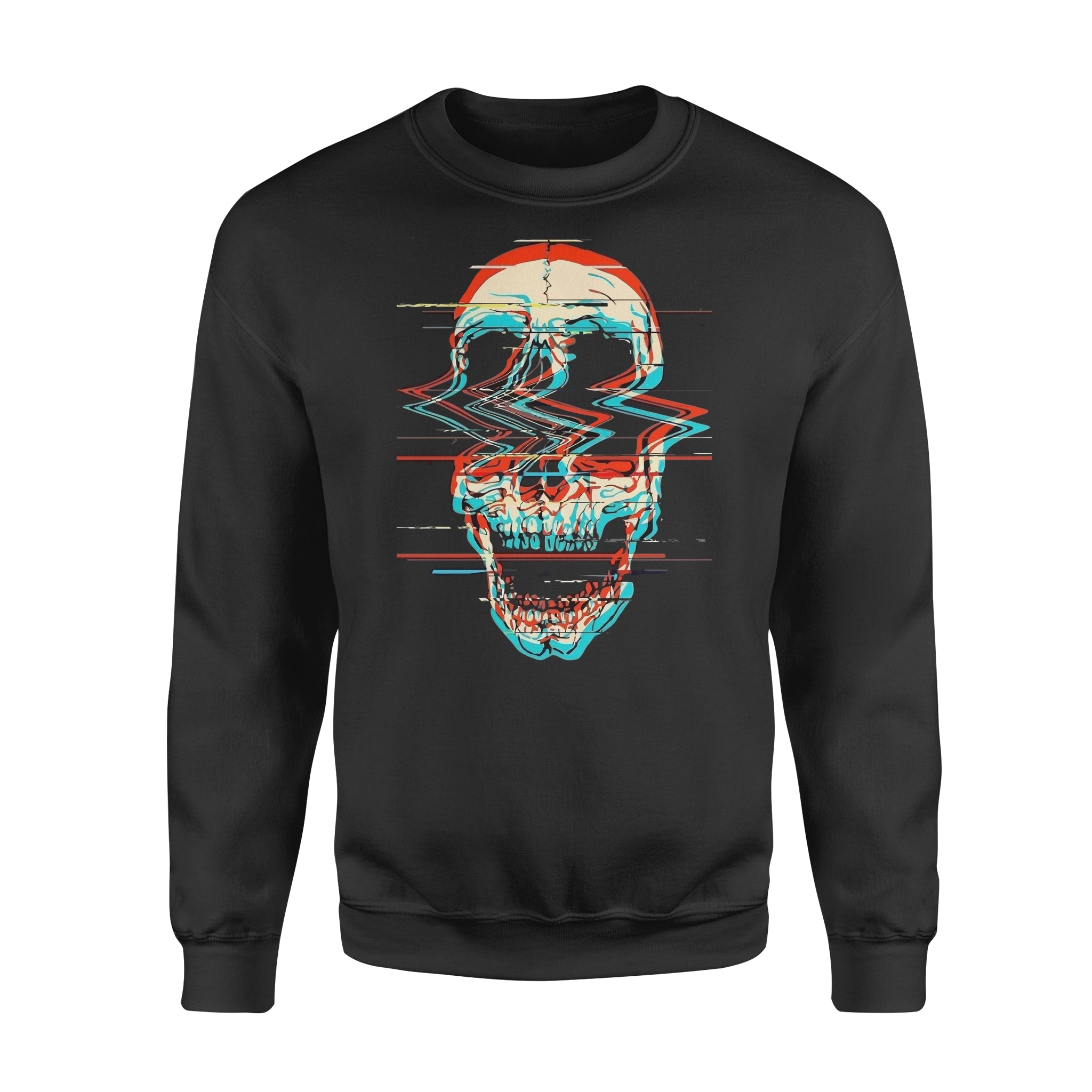 Glitchy Skull - Premium Fleece Sweatshirt