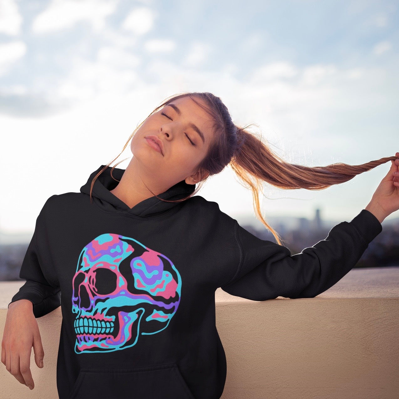 Colorful Skull - Premium Hoodie