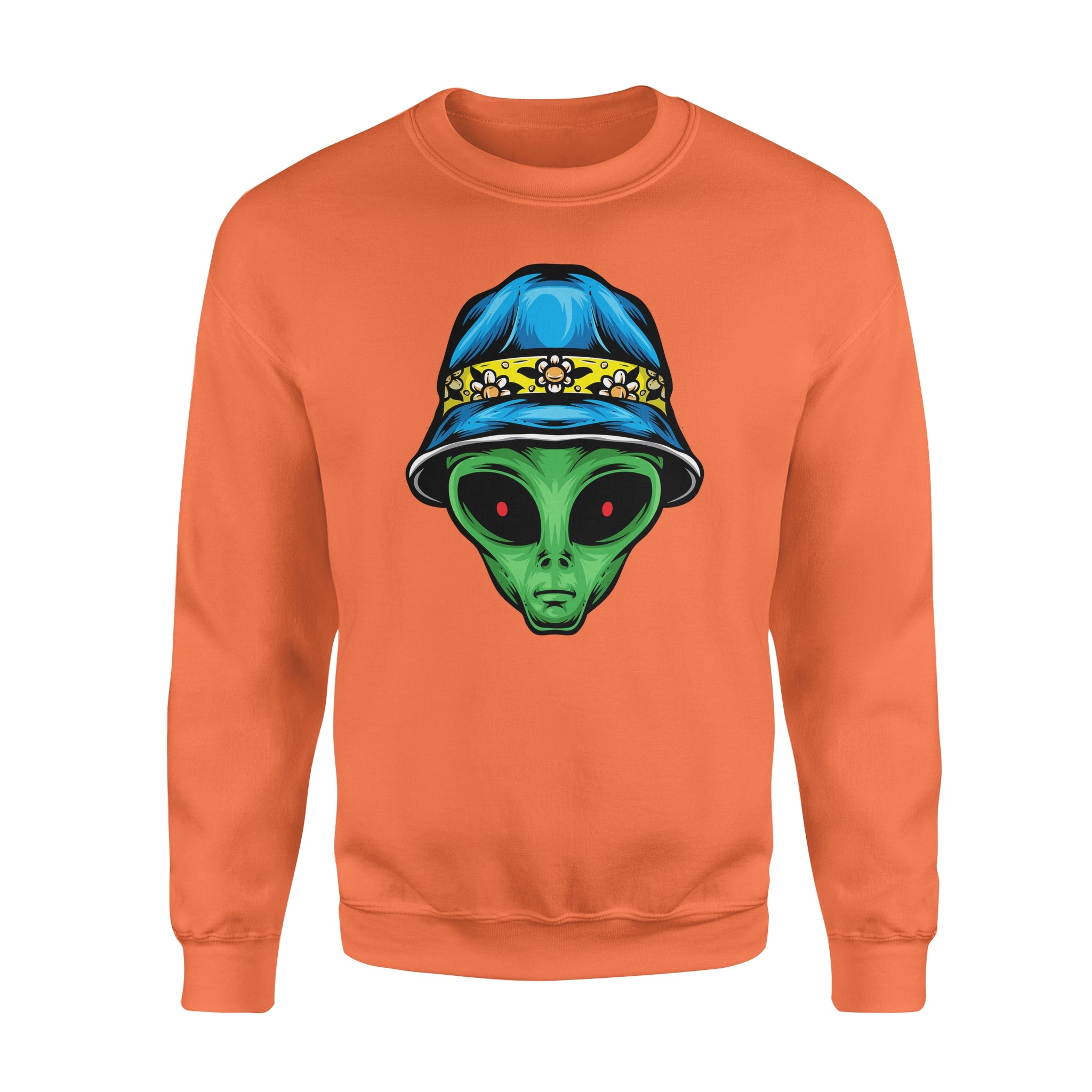 Alien With Bucket Hat -  Fleece Sweatshirt