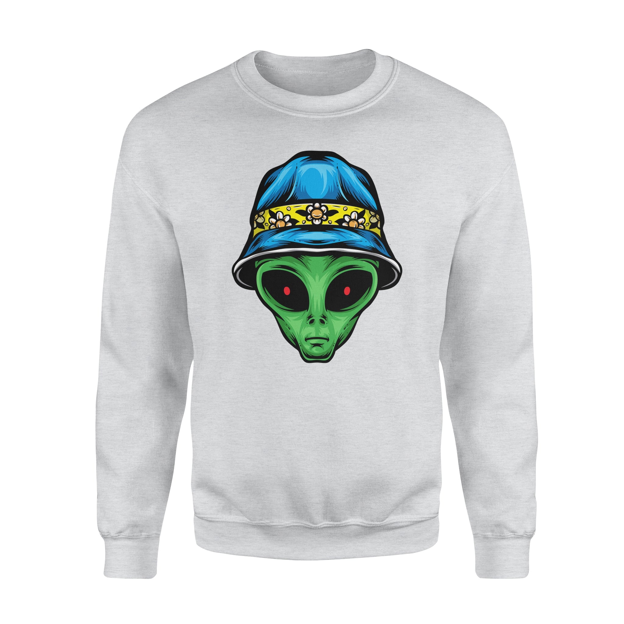 Alien With Bucket Hat -  Fleece Sweatshirt